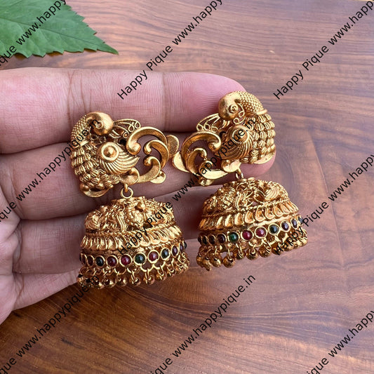 Traditional Mayil Bridal Kemp Jhumkas- Happy Pique