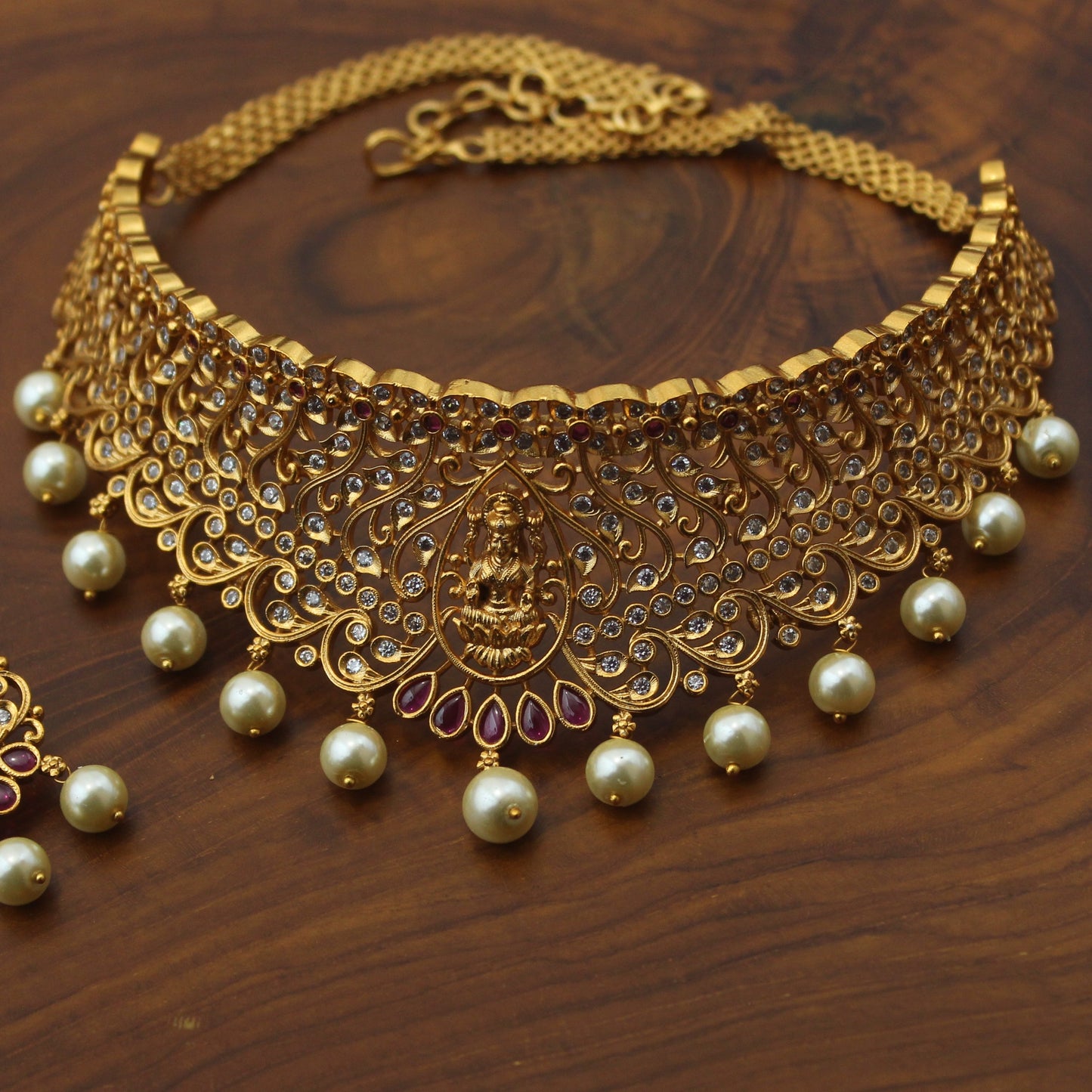 Gold Plated AAntiqueD & Kemp Lakshmi Bridal Choker