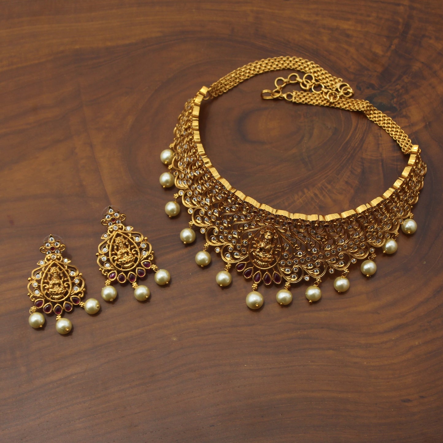 Gold Plated AAntiqueD & Kemp Lakshmi Bridal Choker