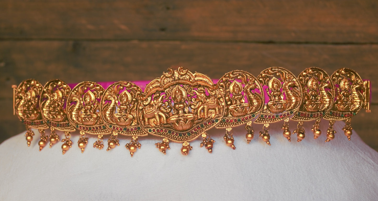 Antique Matte Lakshmi Devi Hip Belt