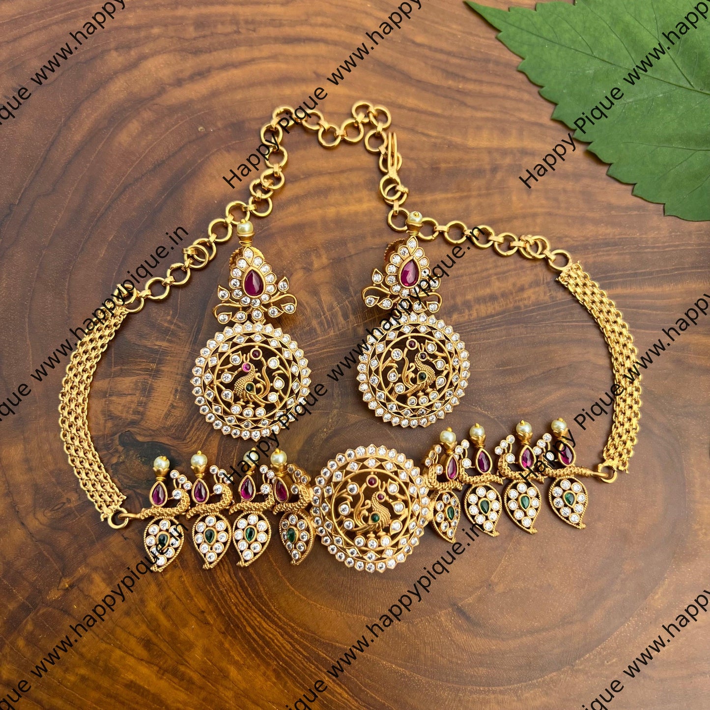 Real Kemp AD Annapakshi Chakra Paisley Choker