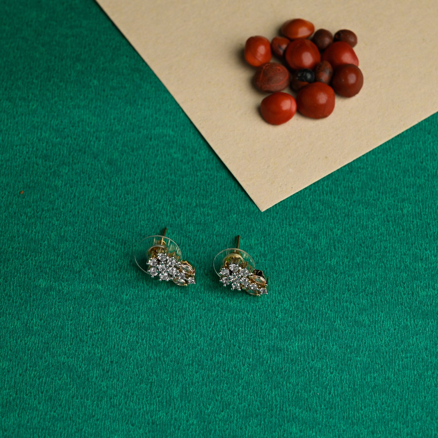 Gold Polish Small Flower AD Studs