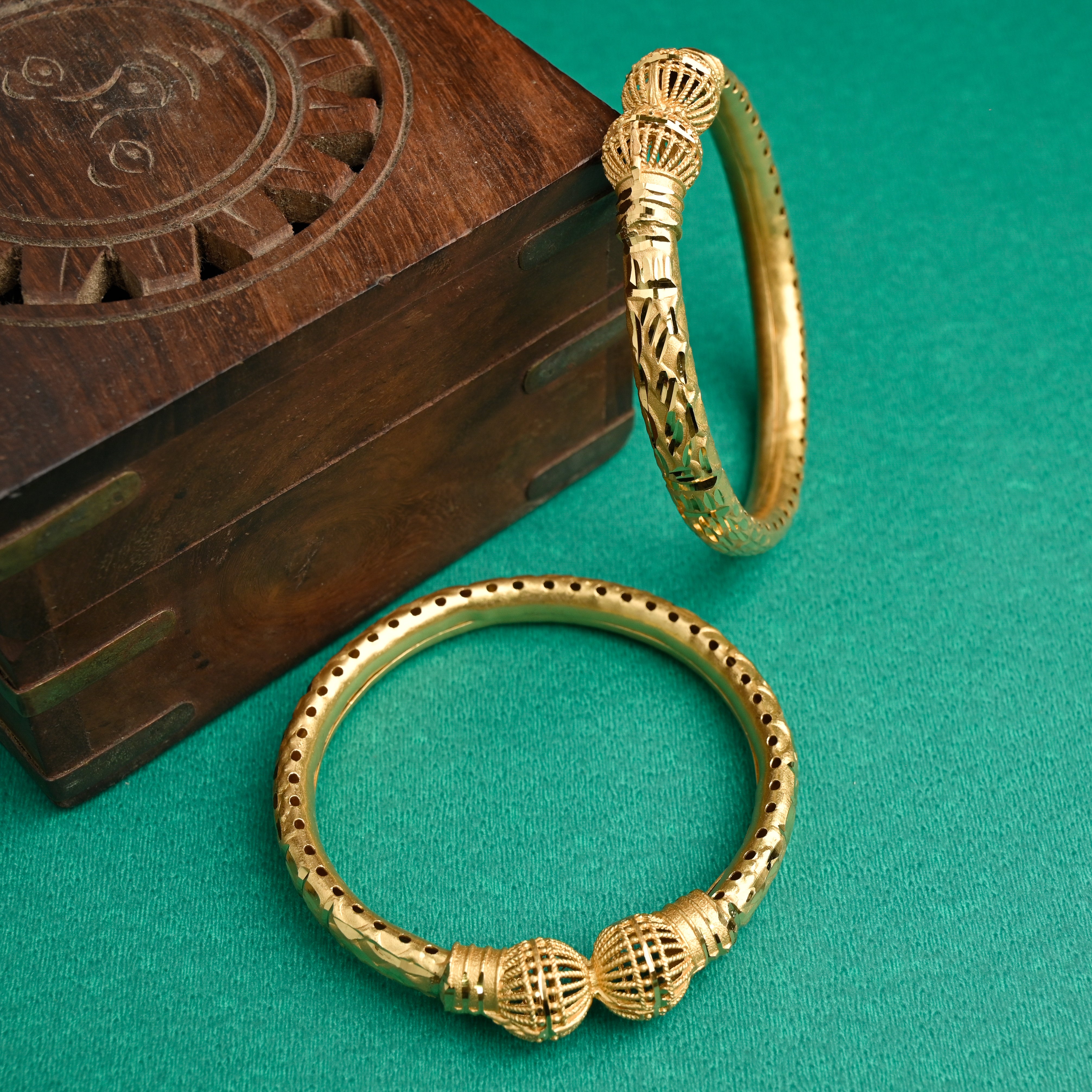 Gold Look Office/Daily Wear Kada Bangles - 017