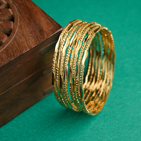 Gold Look Office/Daily Wear Set of 8 Bangles - 007