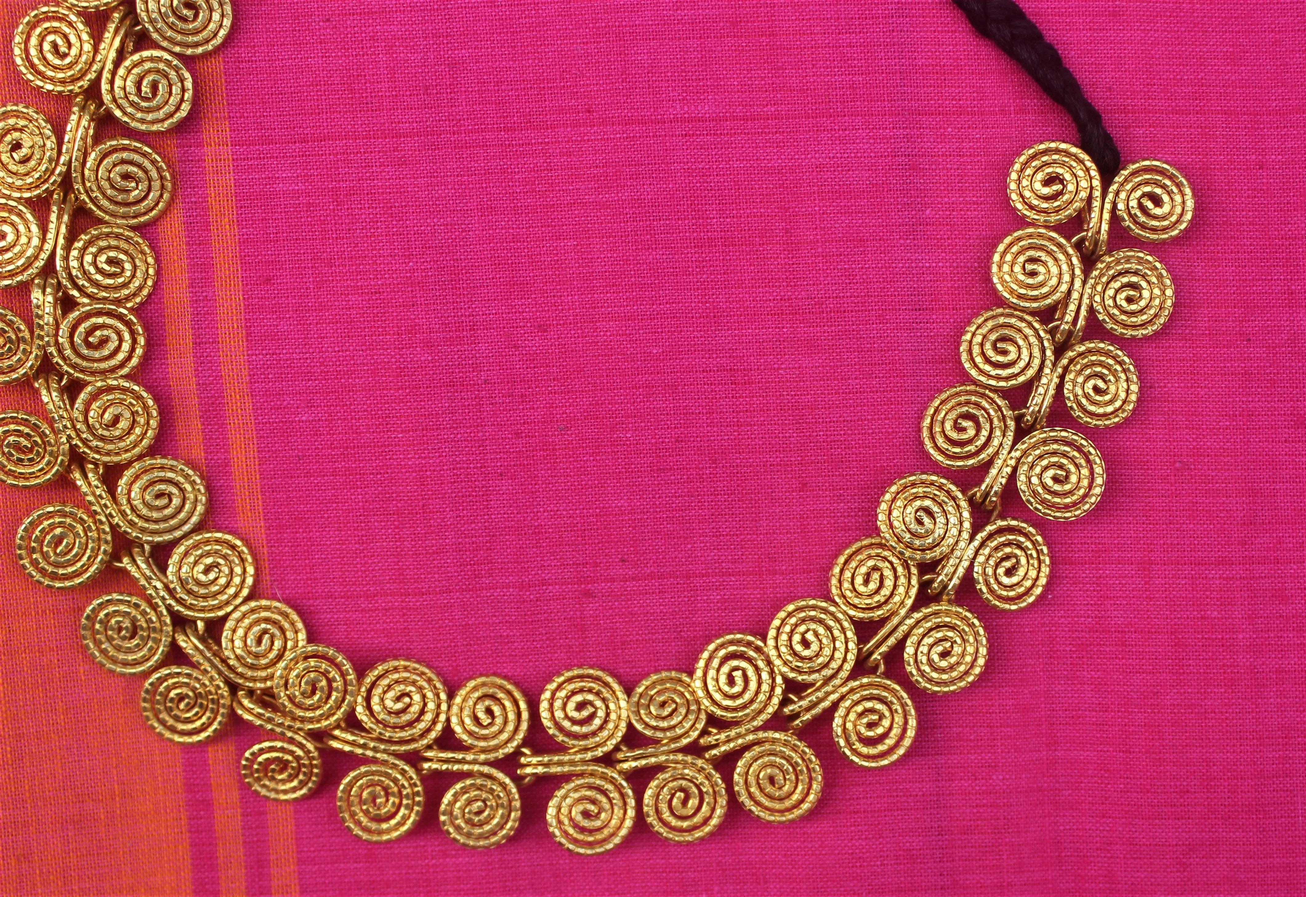 Handmade Spiral Beads Tribal Dokra Necklace - Happy Pique