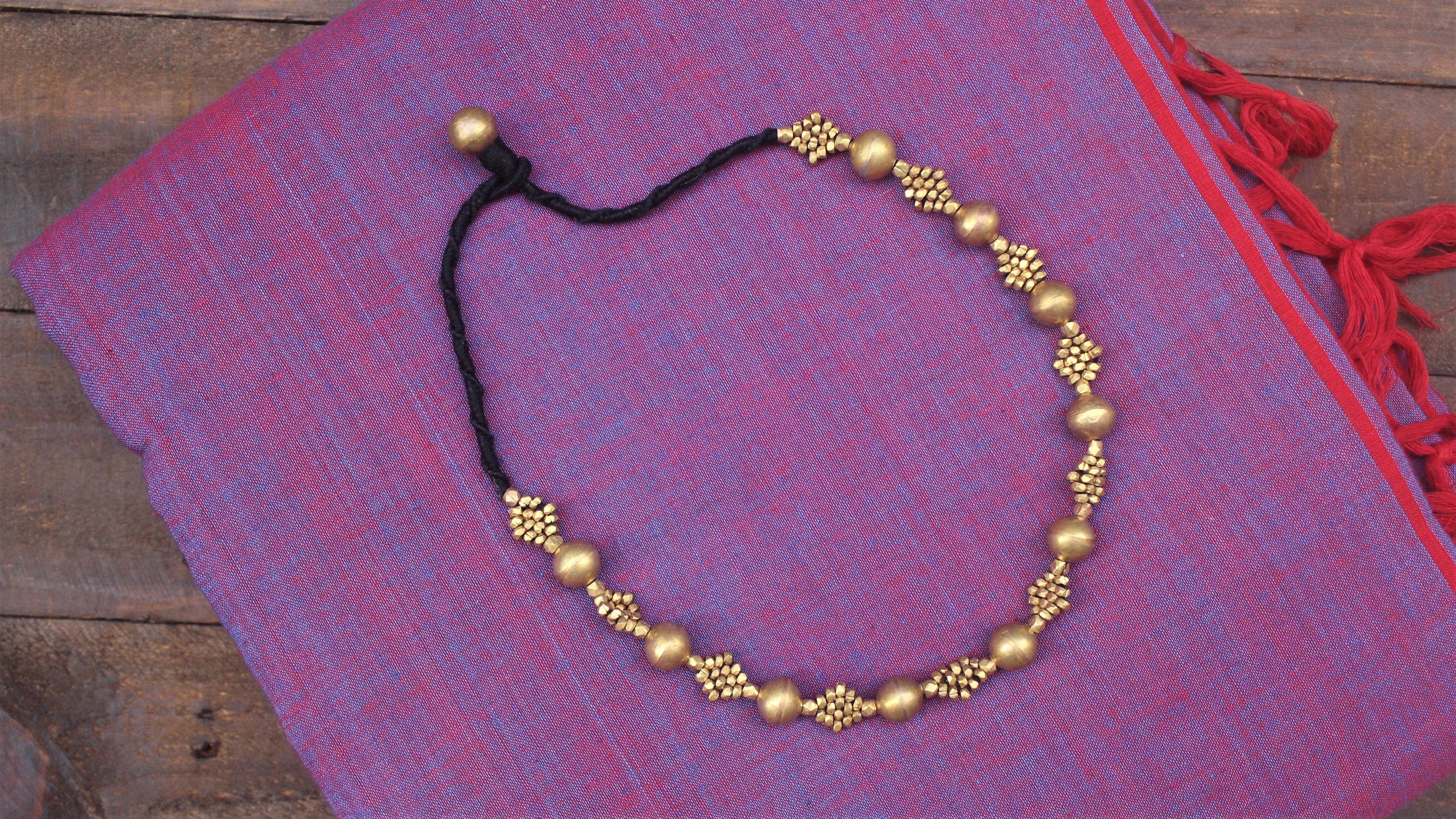 Beads Tribal Dhokra Necklace - Happy Pique