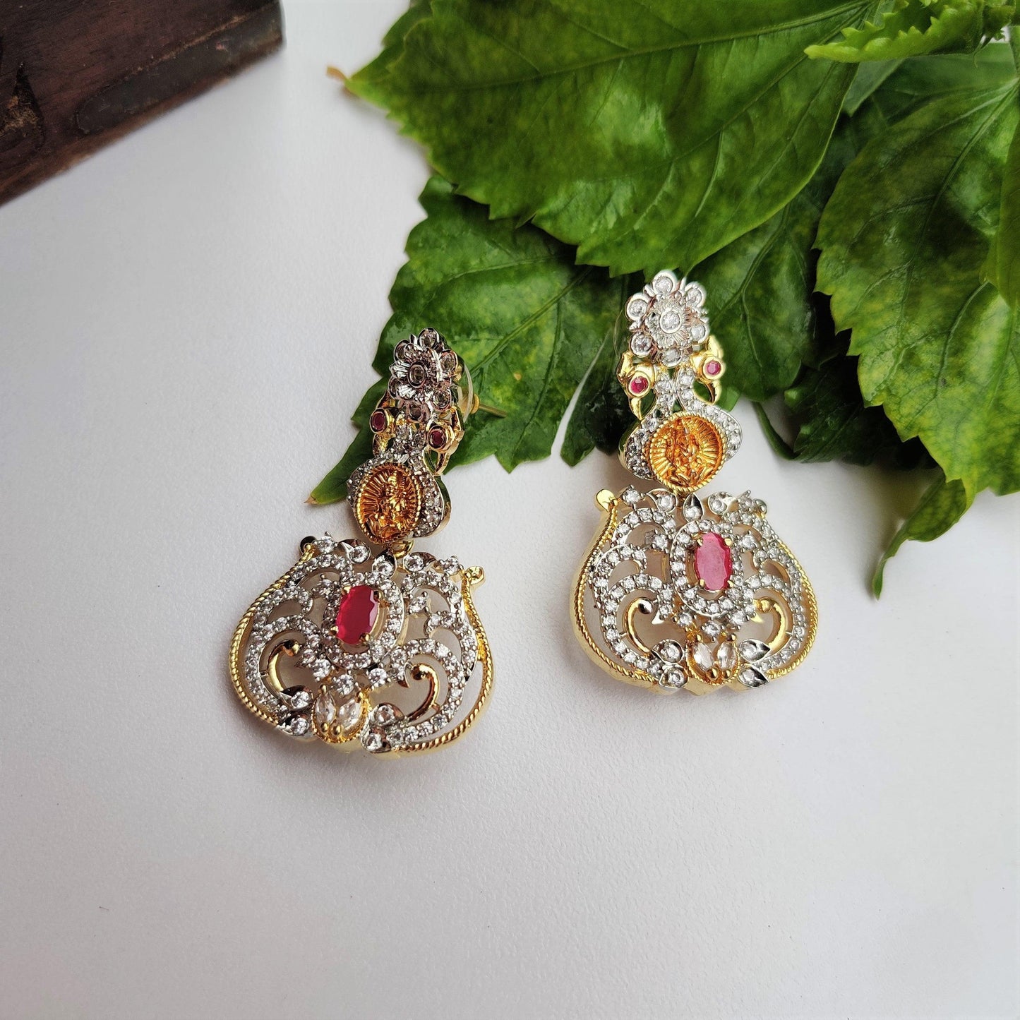 4 in 1 Two Tone AD Jhumkas - Happy Pique 