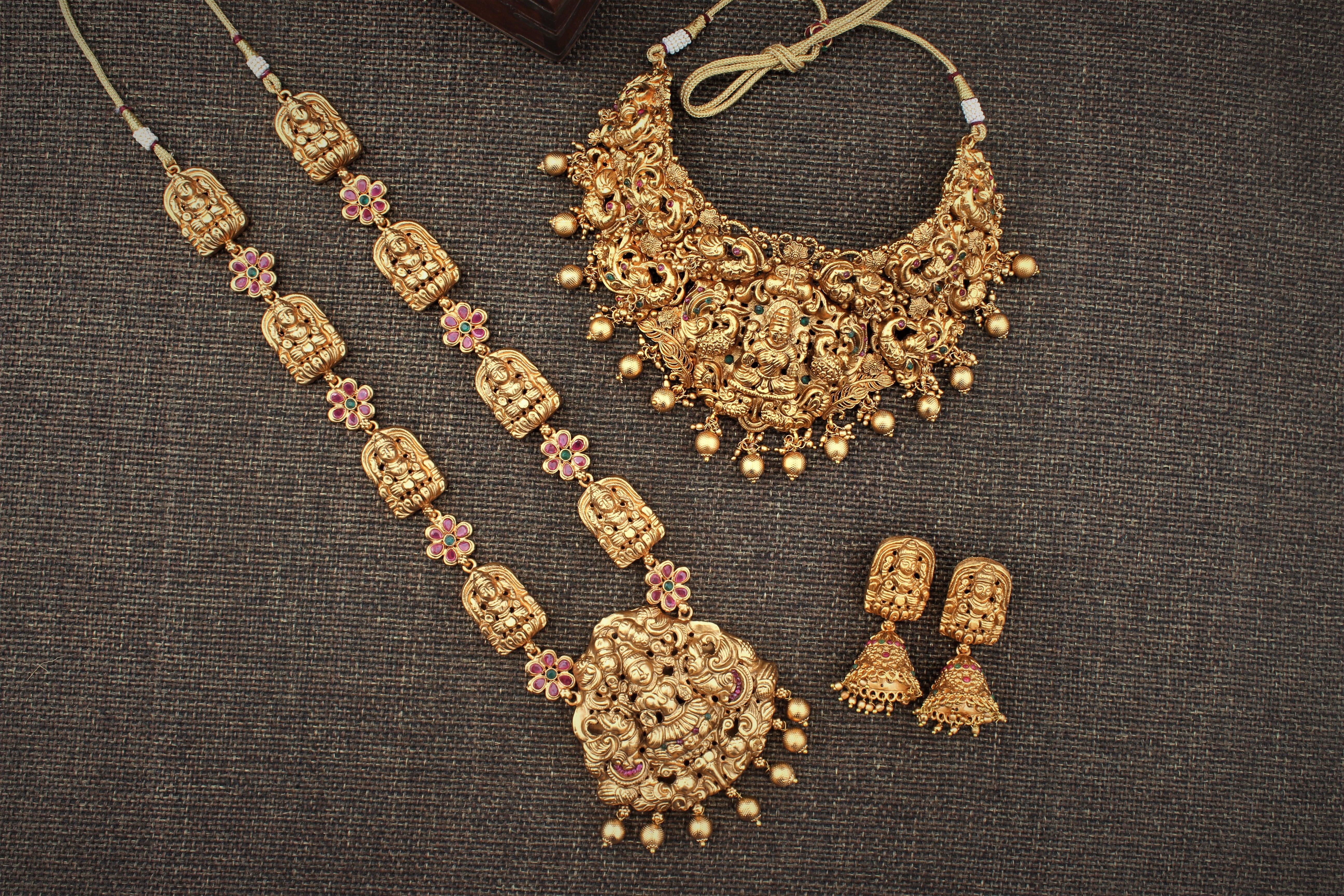 Gold Look Alike Nagas Semi Bridal Set - Happy Pique