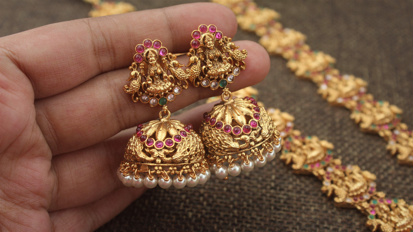 Gold Look Alike Nagas Mahalakshmi Bridal Haaram - Happy Pique 