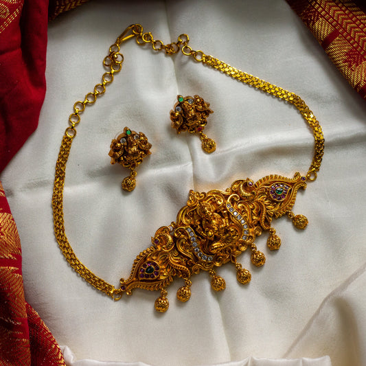 Gold Look Nagas Lakshmi Choker Set