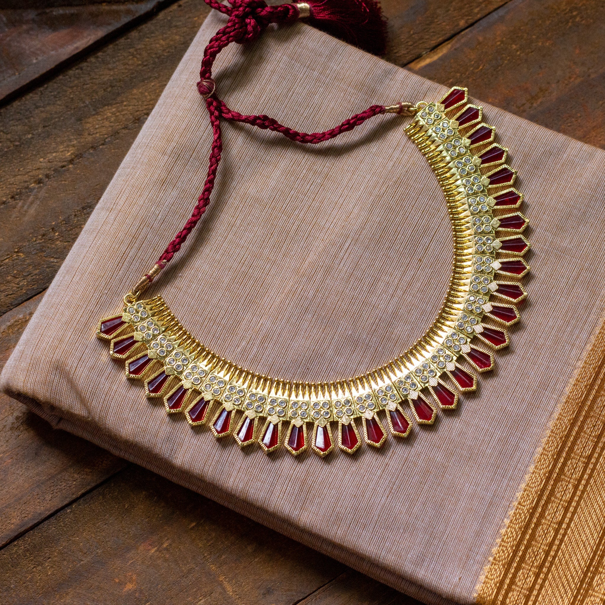 Gold Look AD Stones Studded Nagapadam Necklace