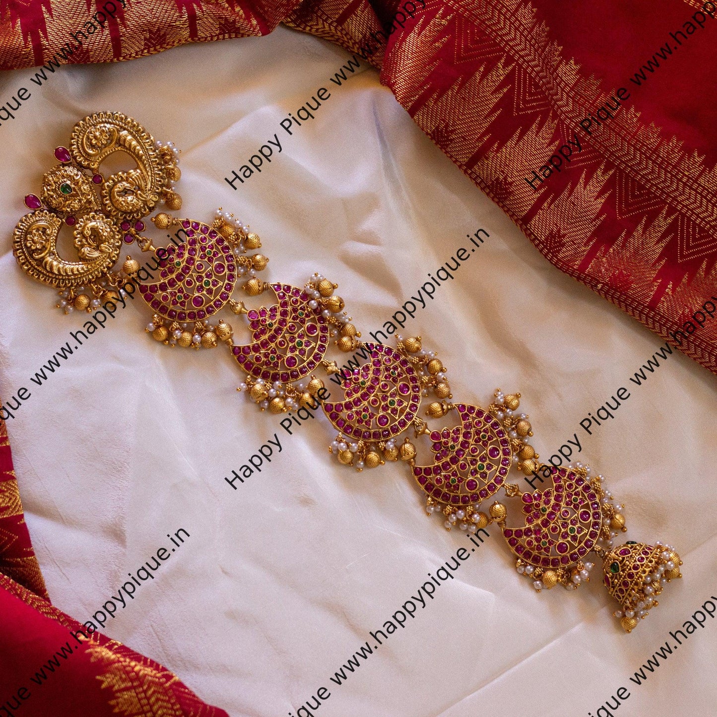 Real Gold Look Traditional Peacock Chaand Kemp Heavy Bridal Choti/Jada Billa