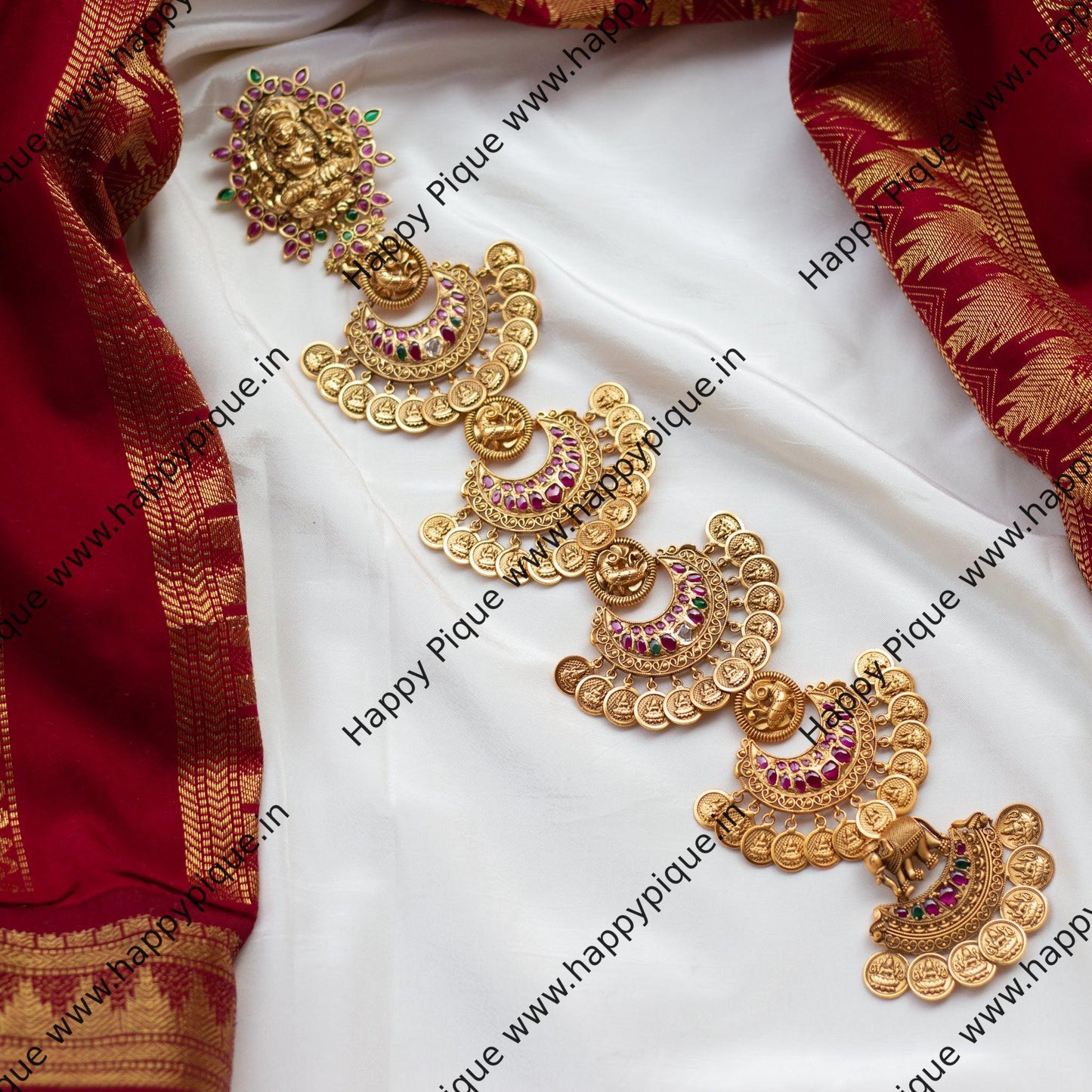 Real Gold Look Lakshmi Coin Chaand Kemp Bridal Choti/Jada Billa