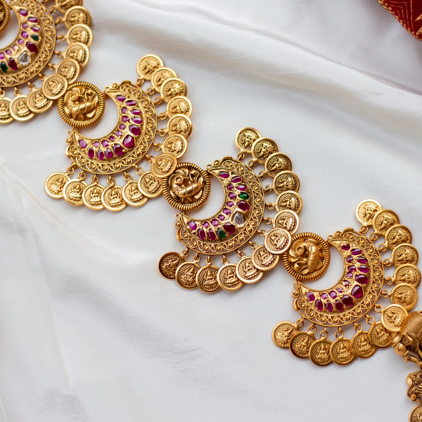 Real Gold Look Lakshmi Coin Chaand Kemp Bridal Choti/Jada Billa