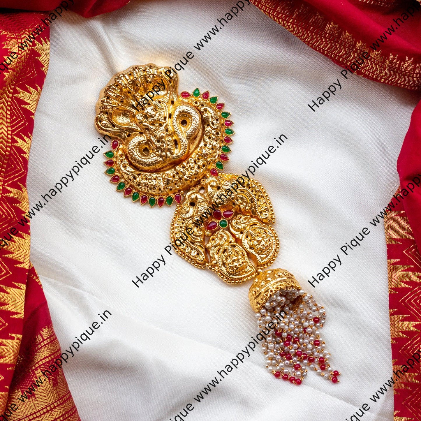 Real Gold Look Kalinganarthana Krishna Kemp Bridal Choti/Jada Billa