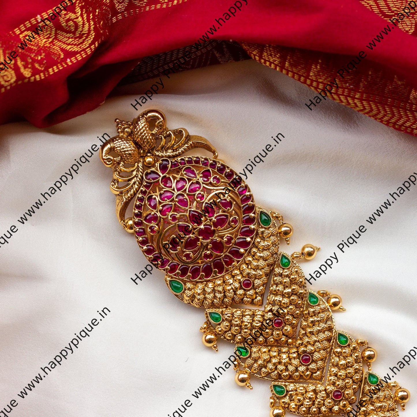 Real Gold Look Rettapakshi Fish Body Kemp Bridal Choti/Jada Billa