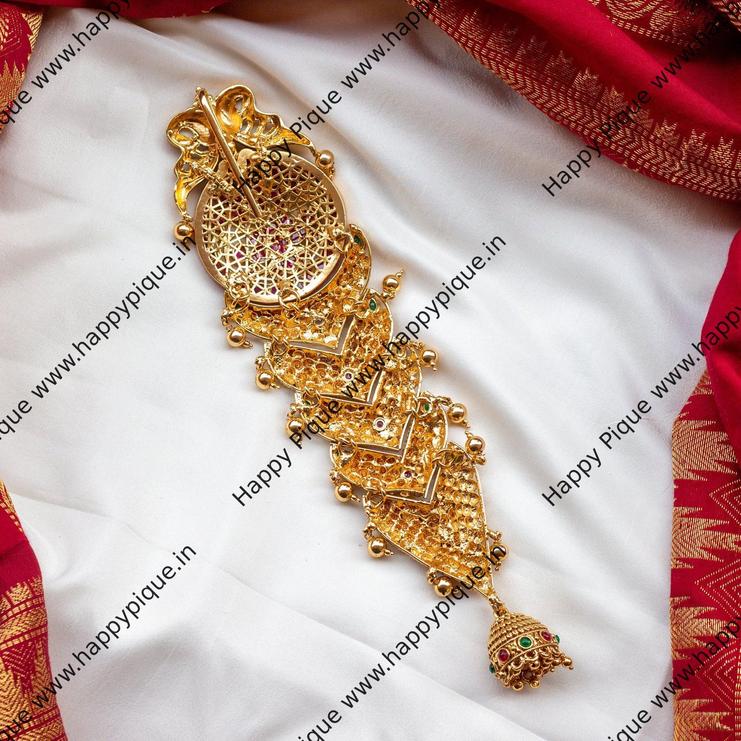 Real Gold Look Rettapakshi Fish Body Kemp Bridal Choti/Jada Billa