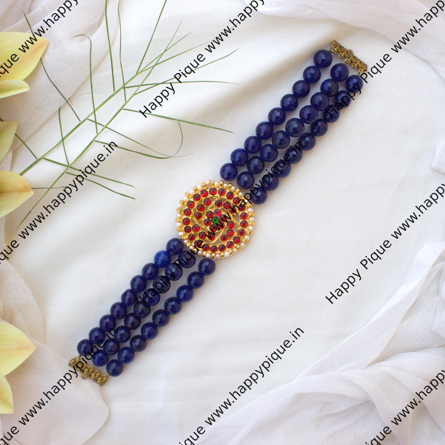 Traditional Kemp Chakra Pendant Premium Agate Beads Choker