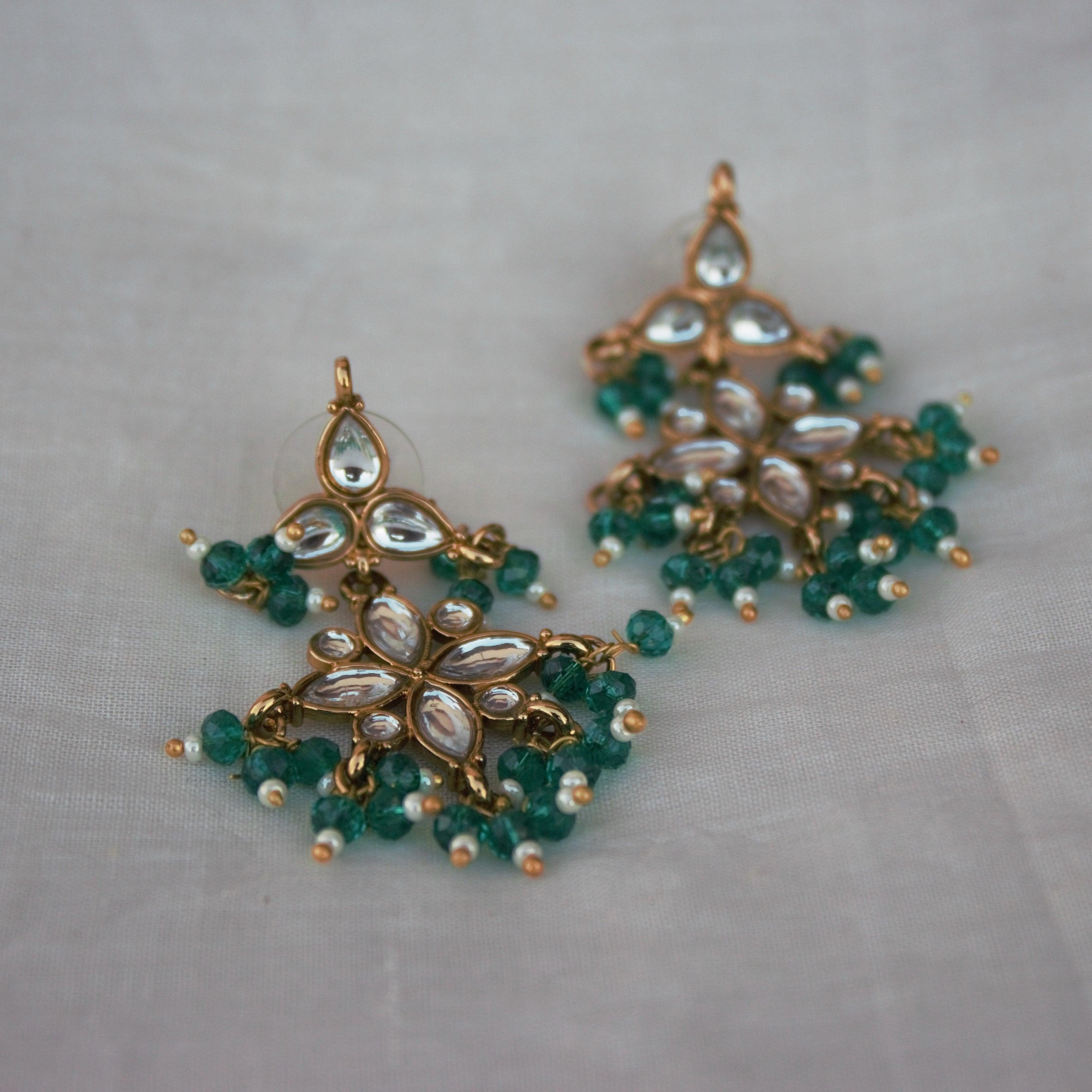 Flower Kundan Drops