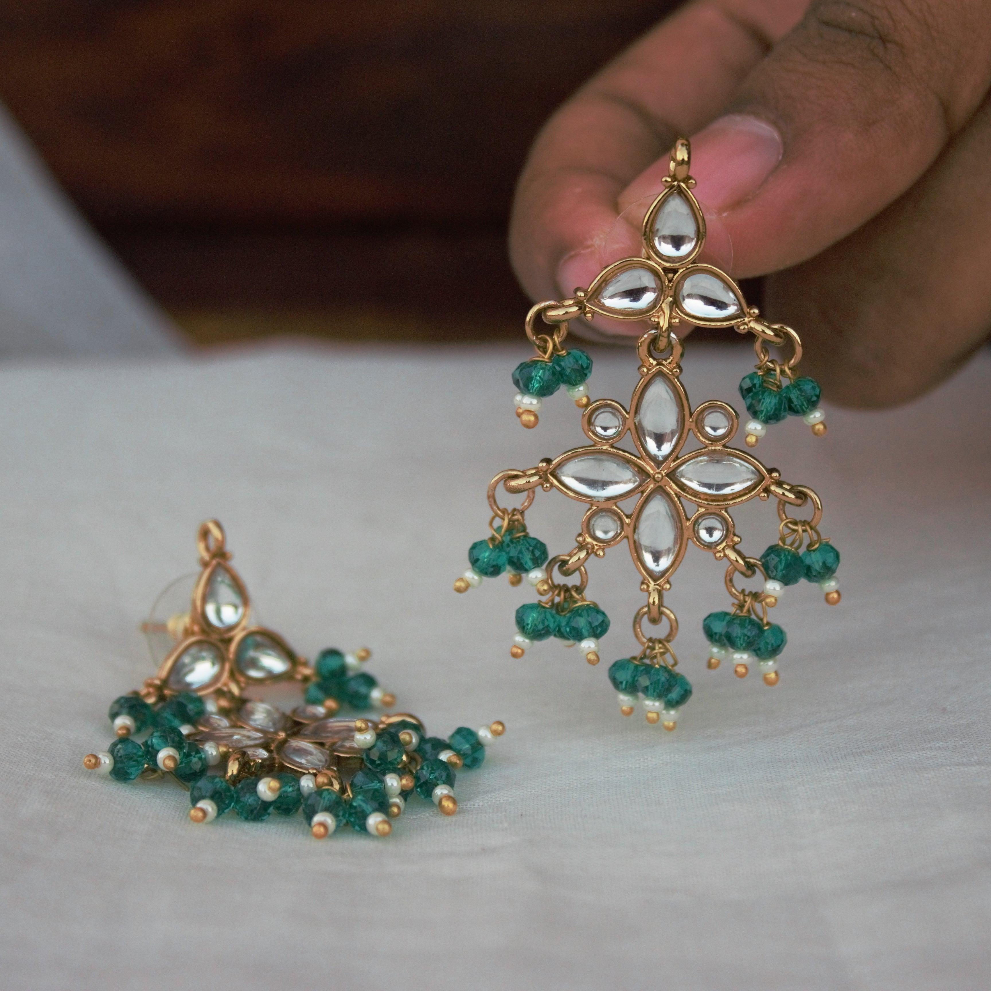 Flower Kundan Drops