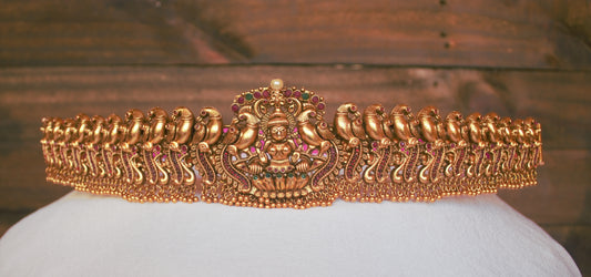 Antique Matte Finish Mahalakshmi Bridal Hip Belt