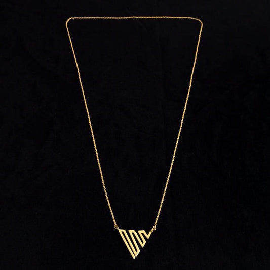 Geometric Shape Delicate Contemporary Gold Pendant Chain - Happy Pique 