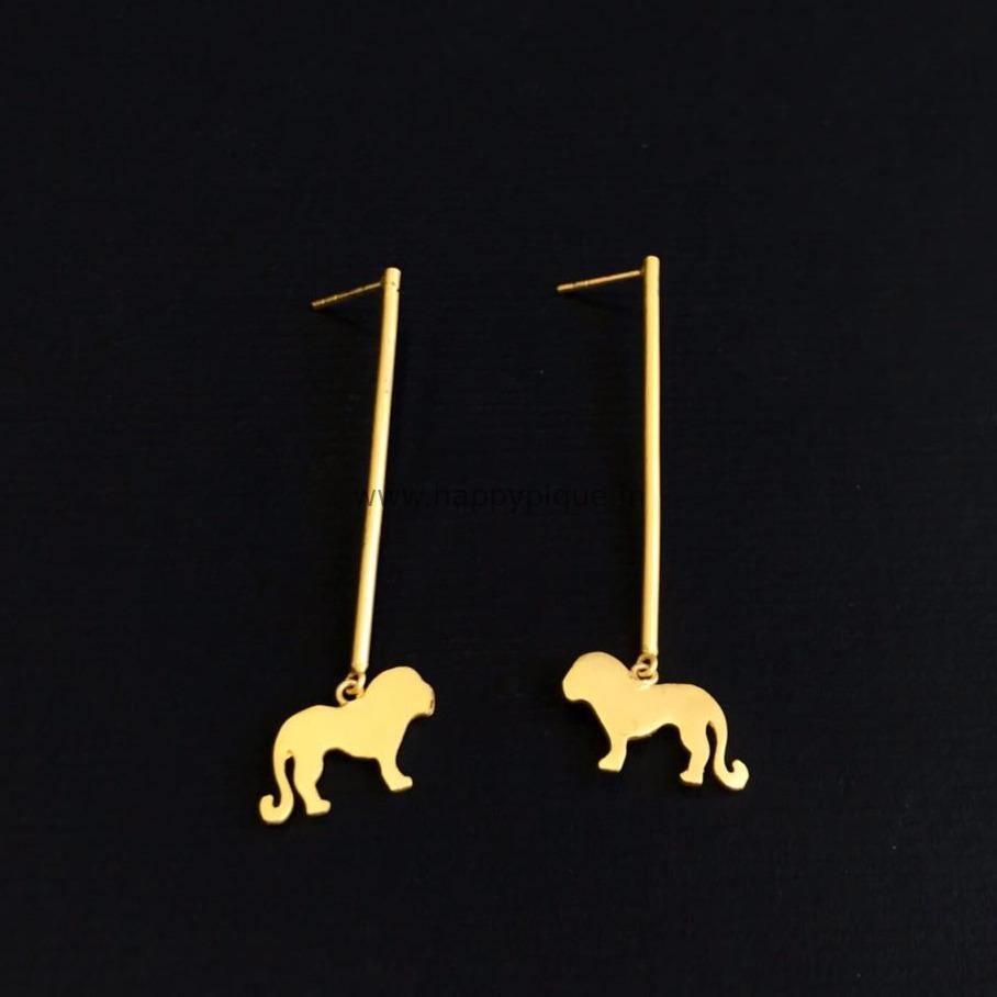 Contemporary Statement Long Lion Earrings - Happy Pique 