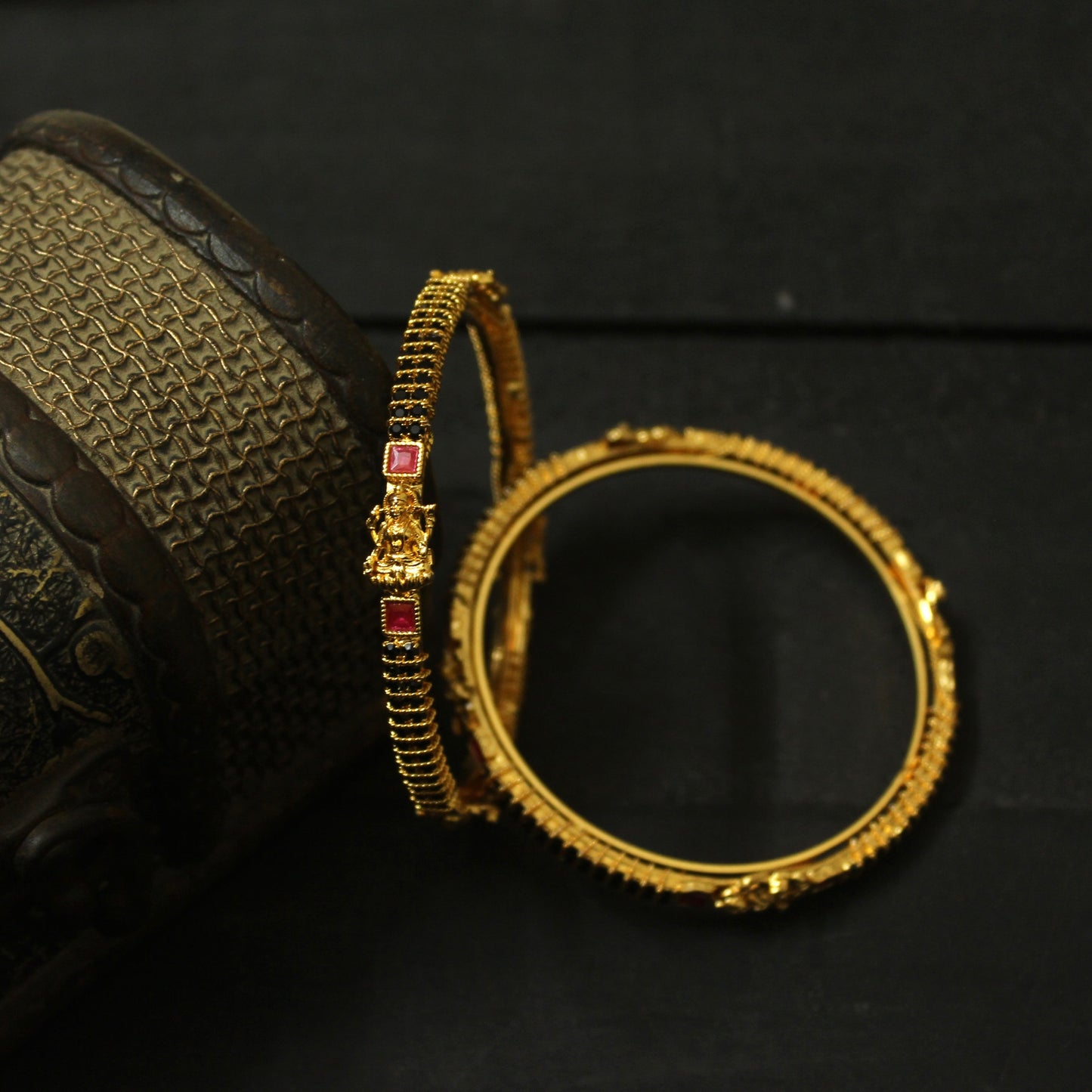 Micro Gold AD Mahalakshmi Bangles - 2.8