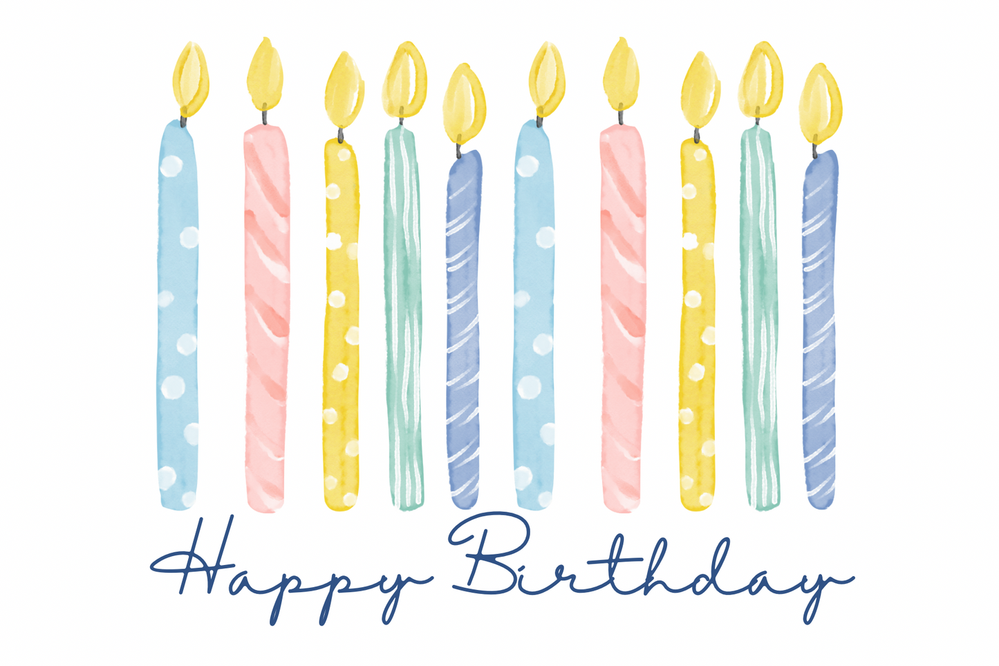 Colourful Candles Birthday Wishes Card