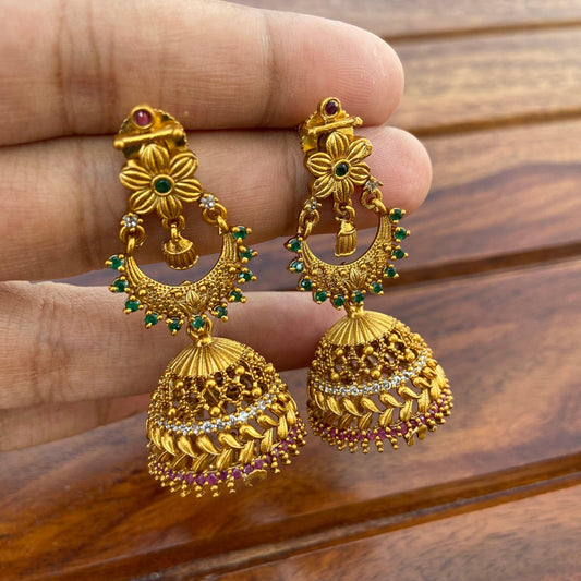 Matte Finish AD Chaand Designer Jhumkas - Happy Pique 