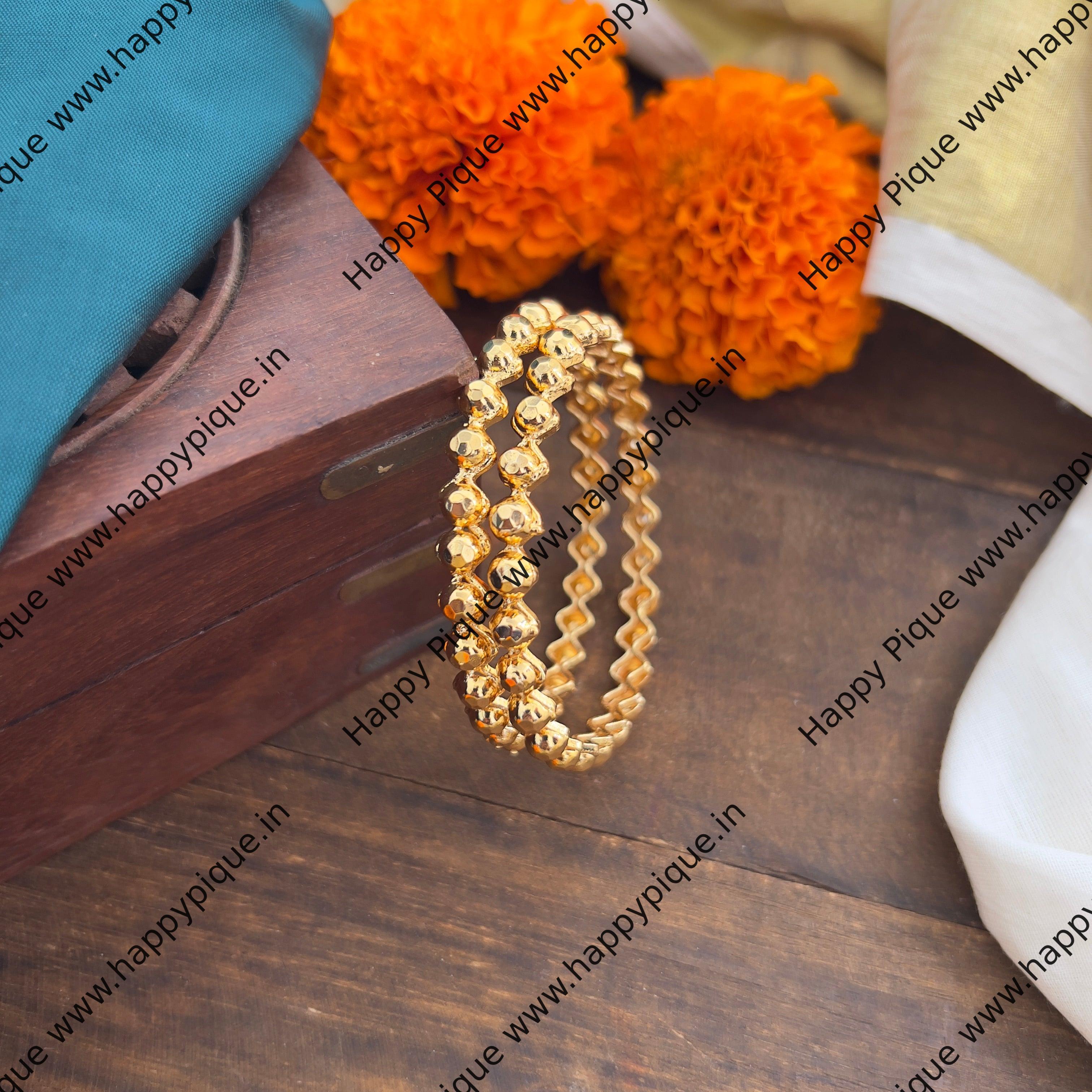 Gold Look Office/Daily Wear Bangles - 001 - Size: 2.2