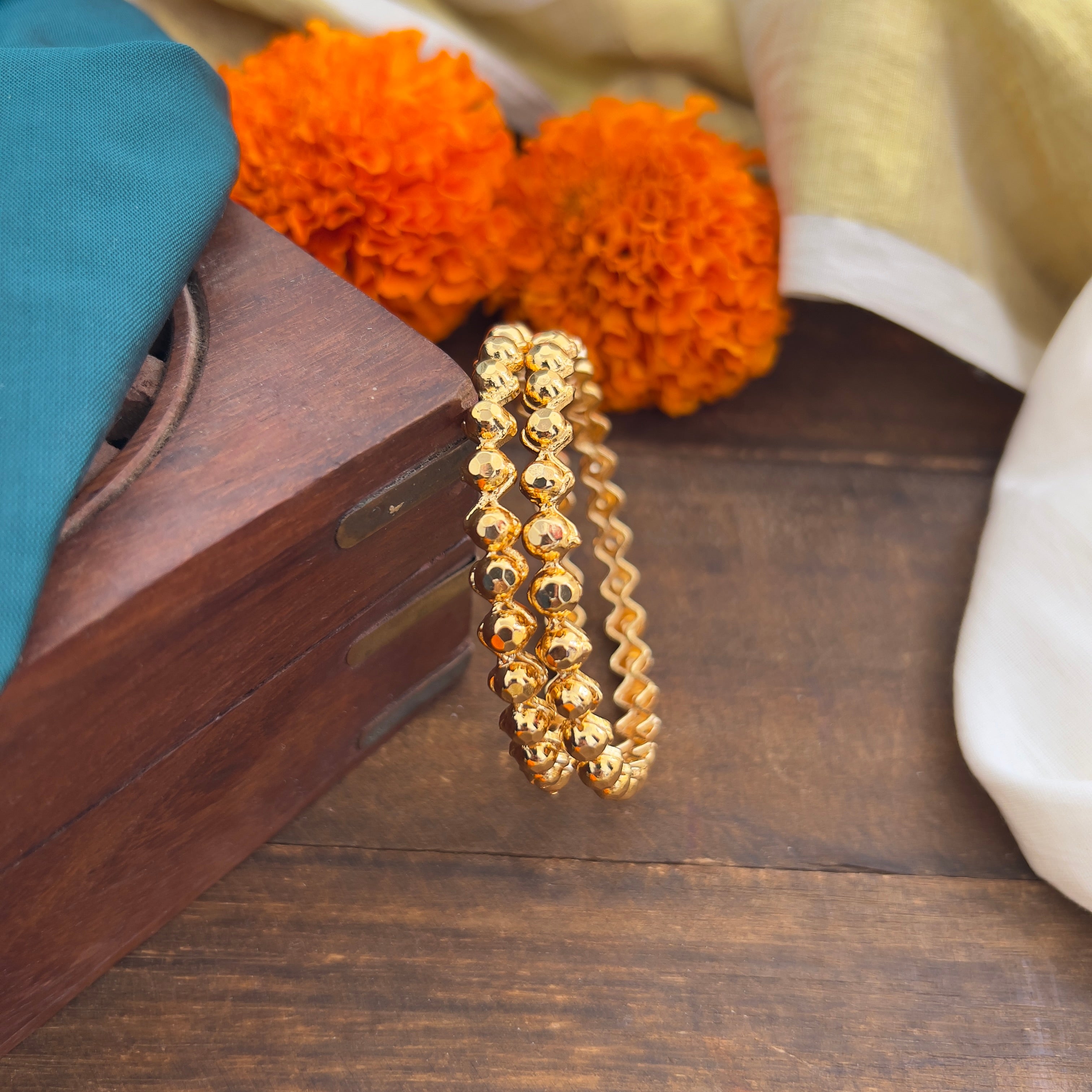 Gold Look Office/Daily Wear Bangles - 001 - Size: 2.2