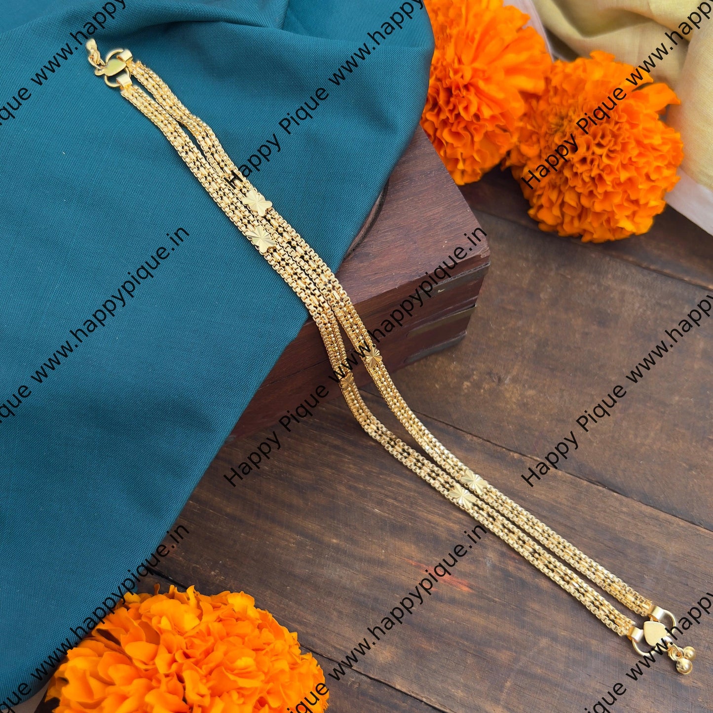 Real Gold Look Daily Wear/Function Wear Anklets - ANK005