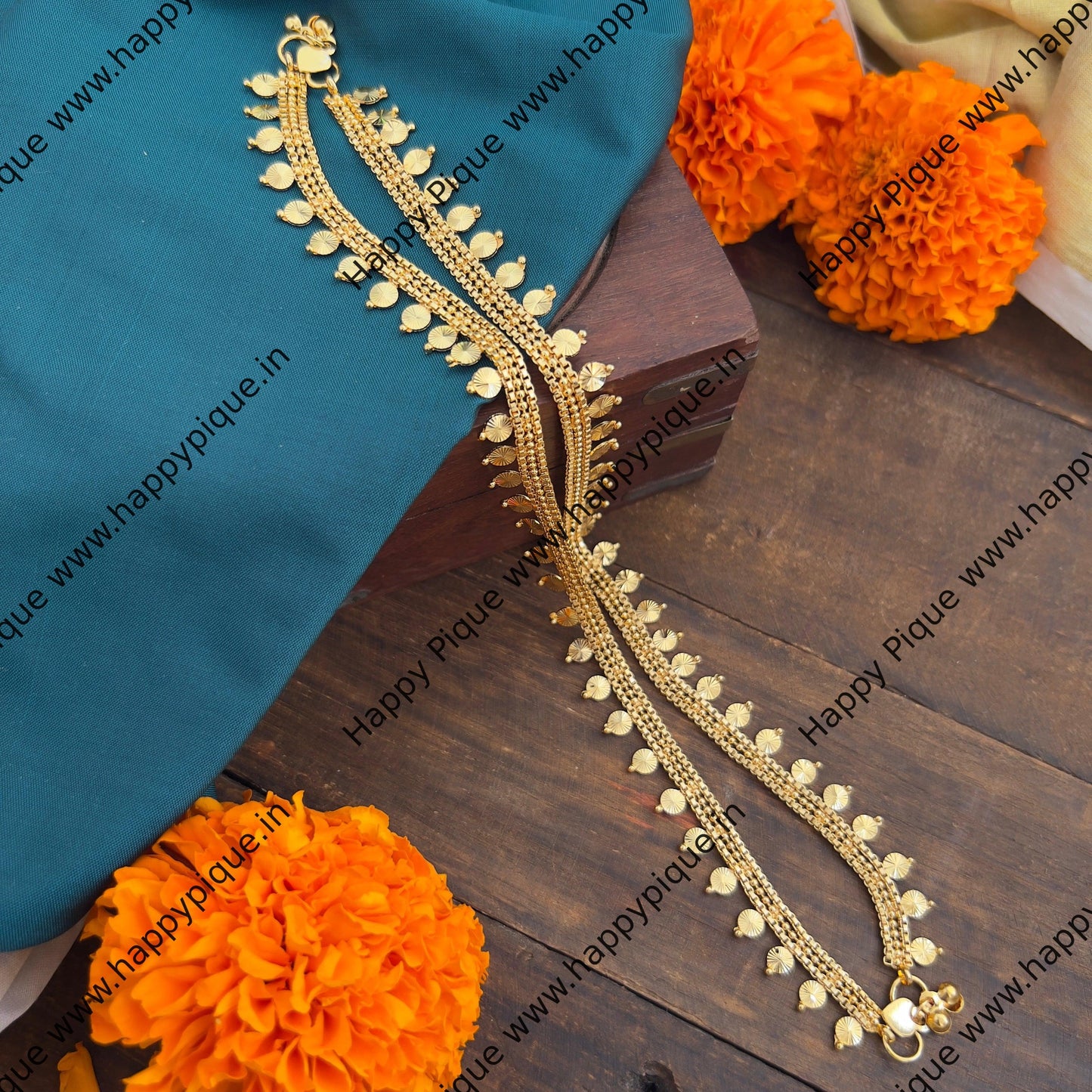 Real Gold Look Daily Wear/Function Wear Anklets - ANK004