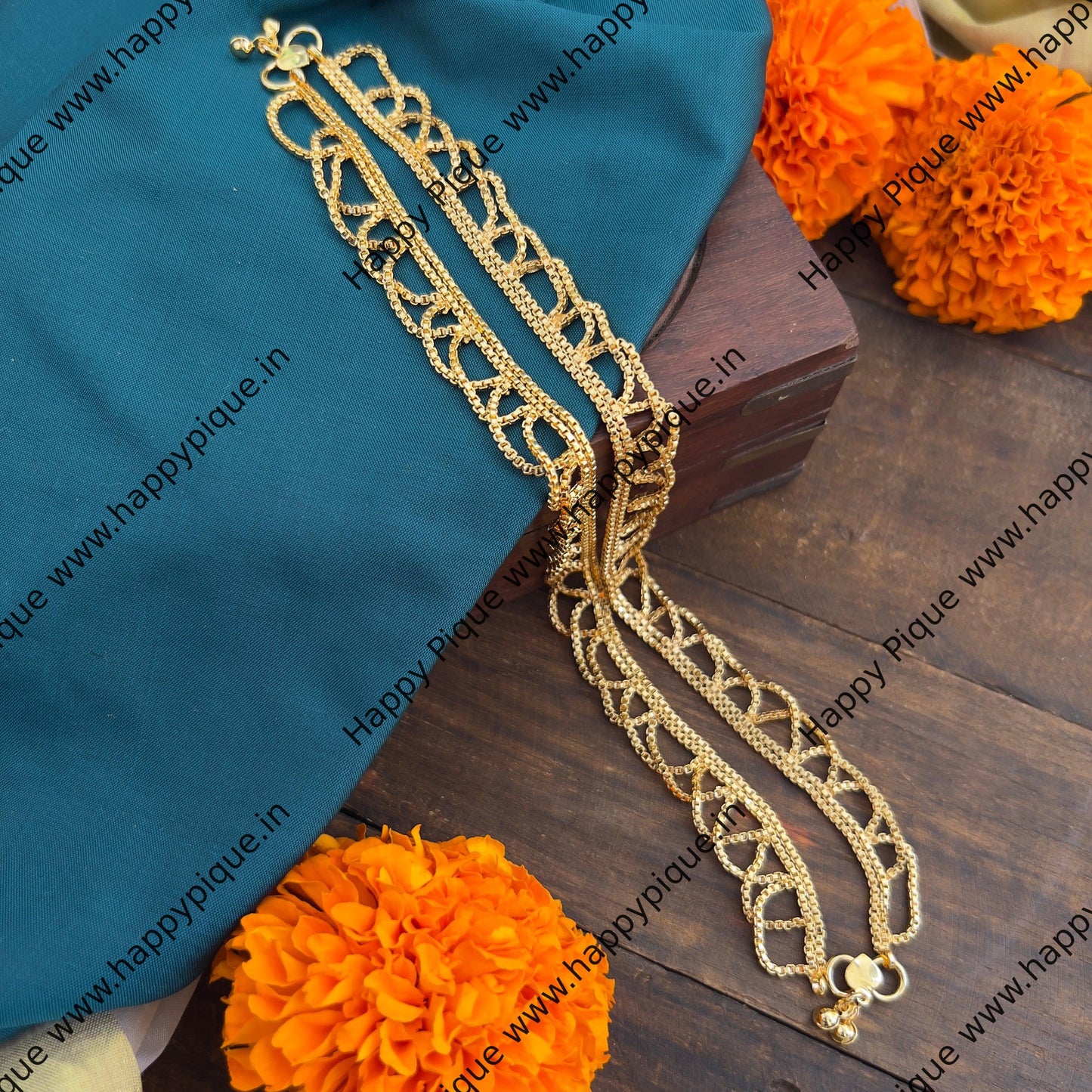 Real Gold Look Daily Wear/Function Wear Anklets - ANK001