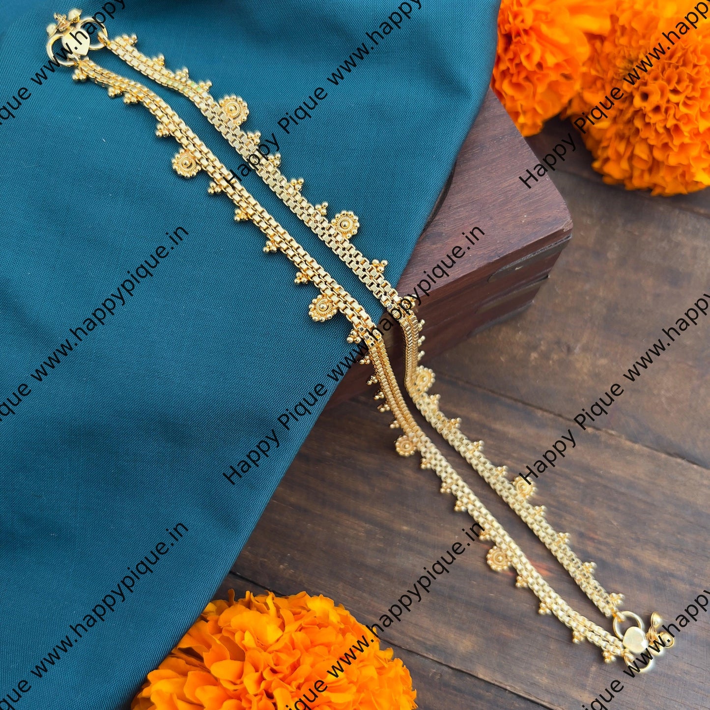 Real Gold Look Daily Wear/Function Wear Anklets - ANK002