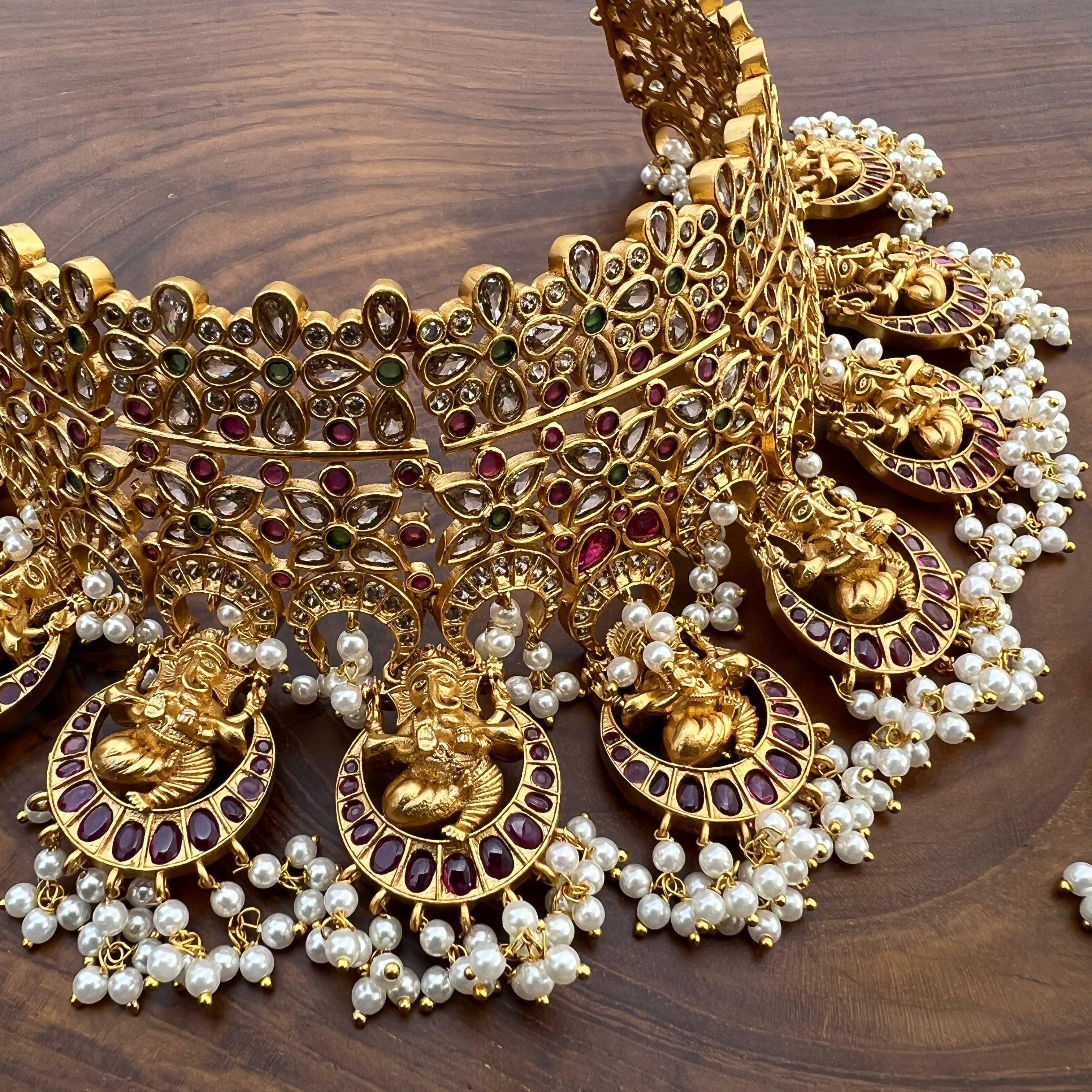 Chokar Gold Plated Traditional Necklace Set at Rs 1440/set in Mumbai | ID:  9879442597
