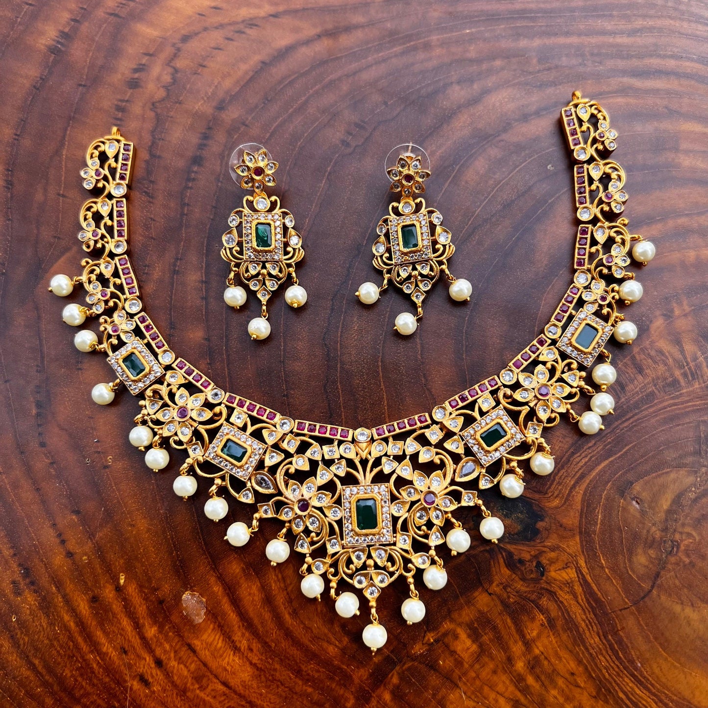 Designer AD Bridal Necklace - Happy Pique 