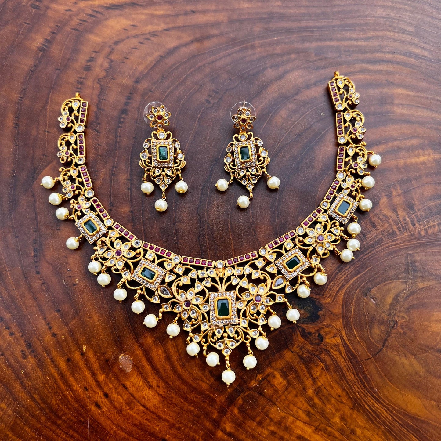 Designer AD Bridal Necklace - Happy Pique 