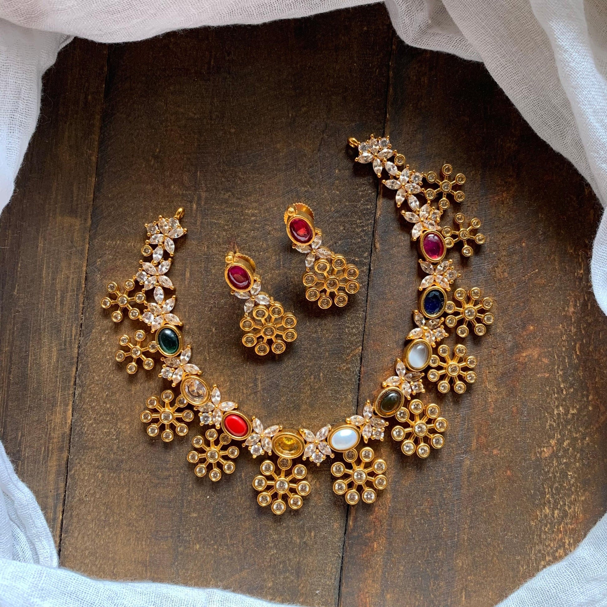 Matte AD Navarathna Necklace - Happy Pique 