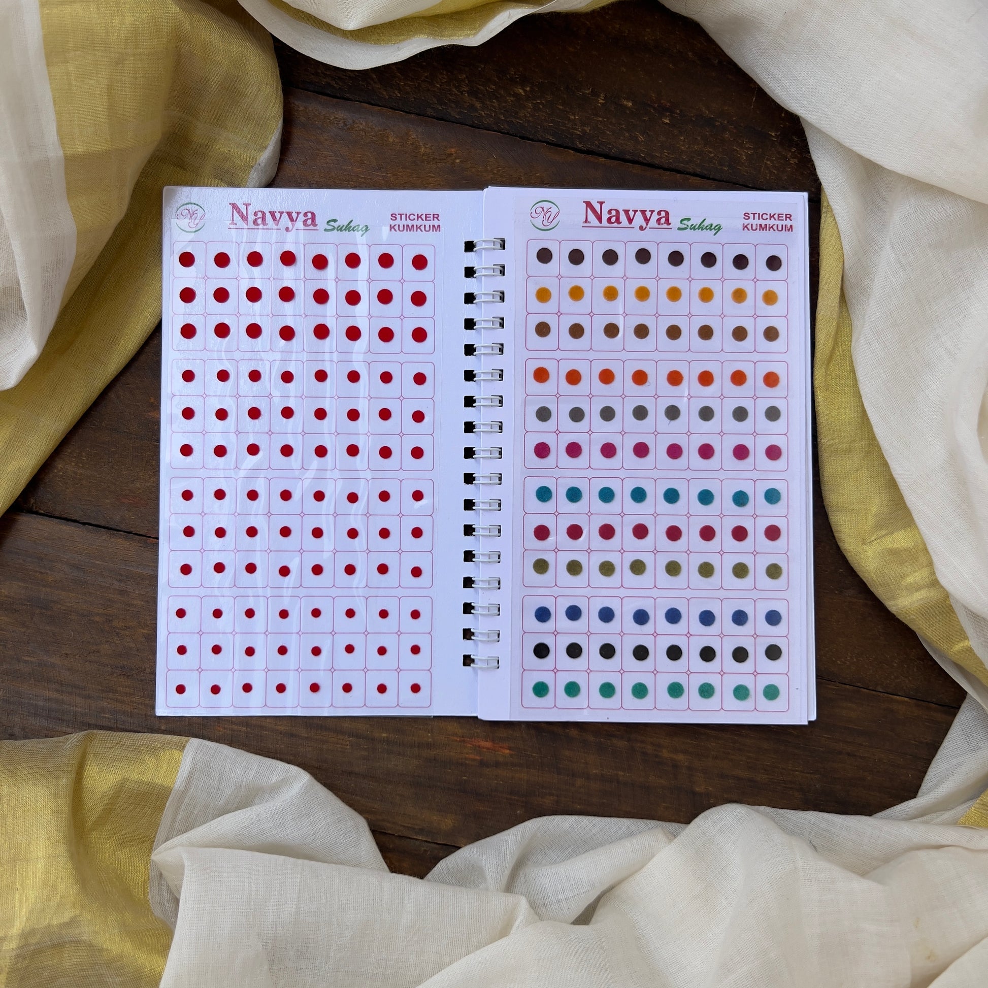 Colour Plain Round Bindi Book - Navya Suhag