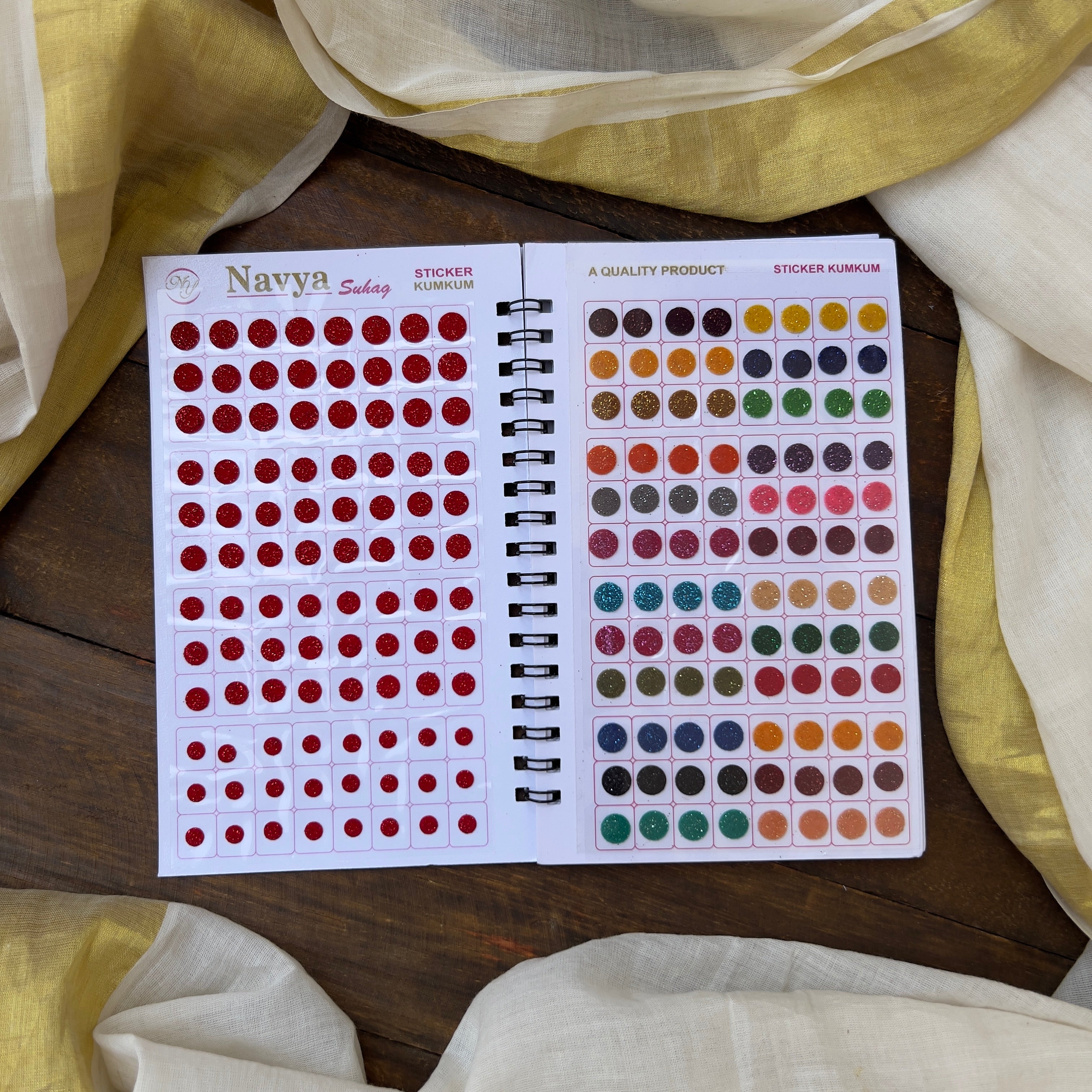 Colour Jari Round Bindi Book - Navya Suhag - BB018