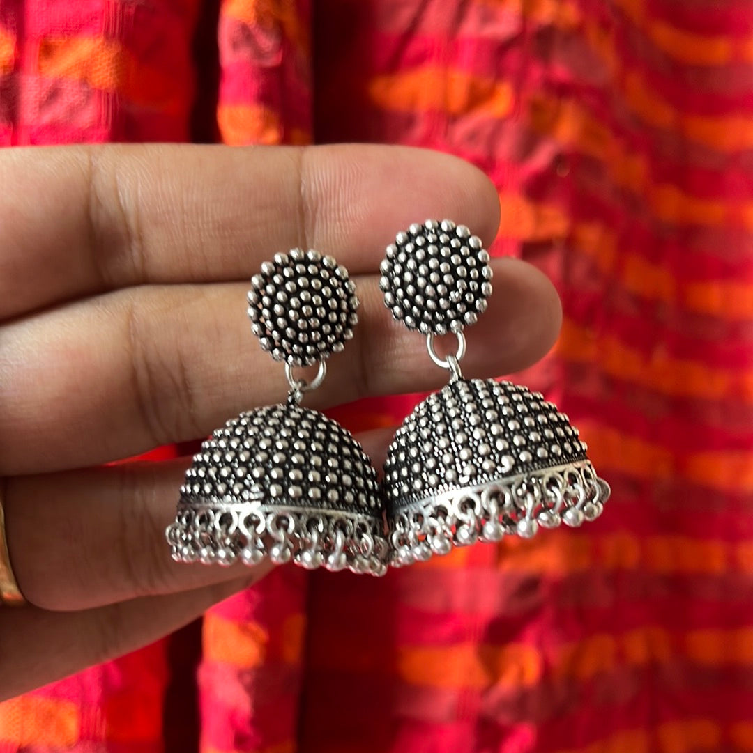 German Silver Chakri Jhumkas 004