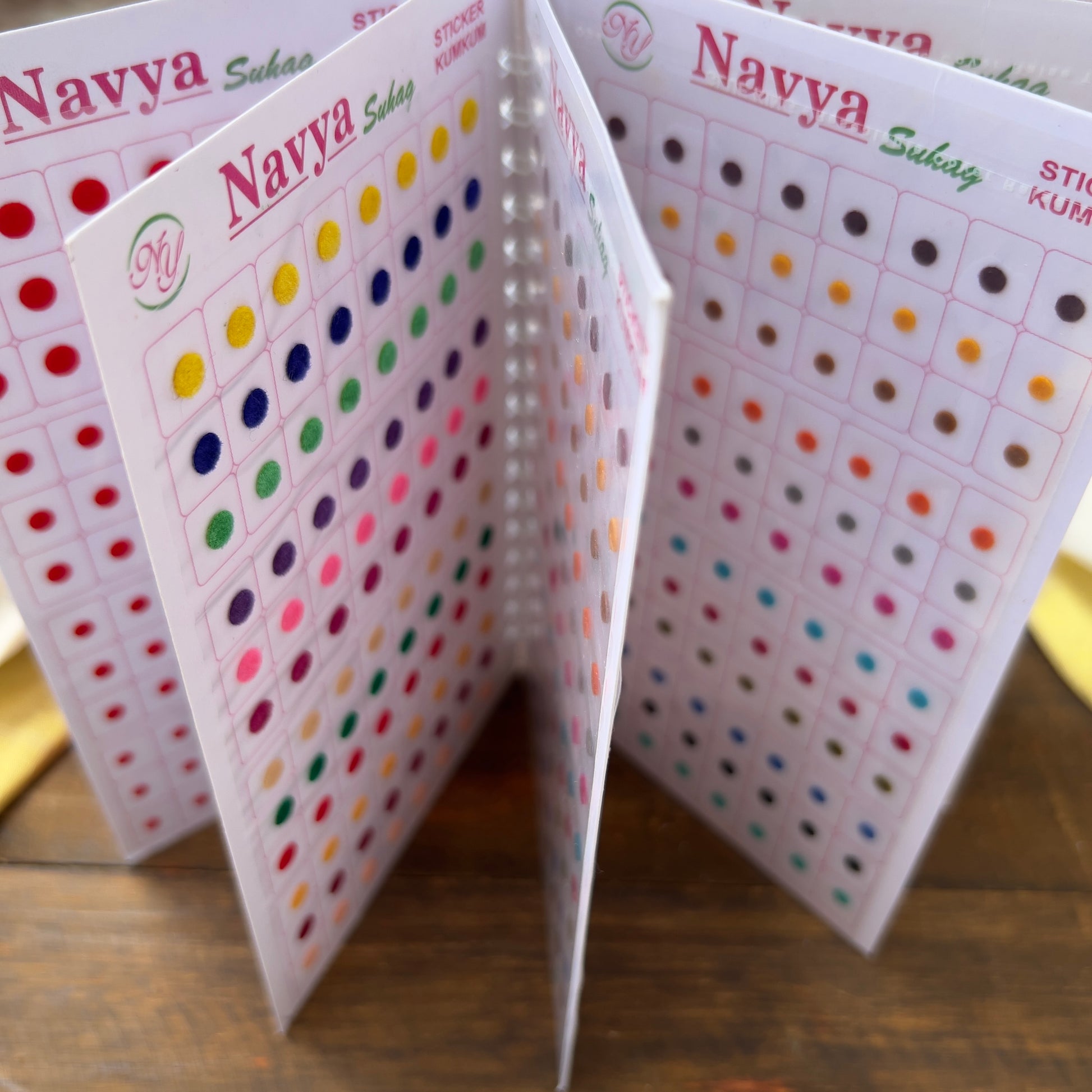 Colour Plain Round Bindi Book - Navya Suhag