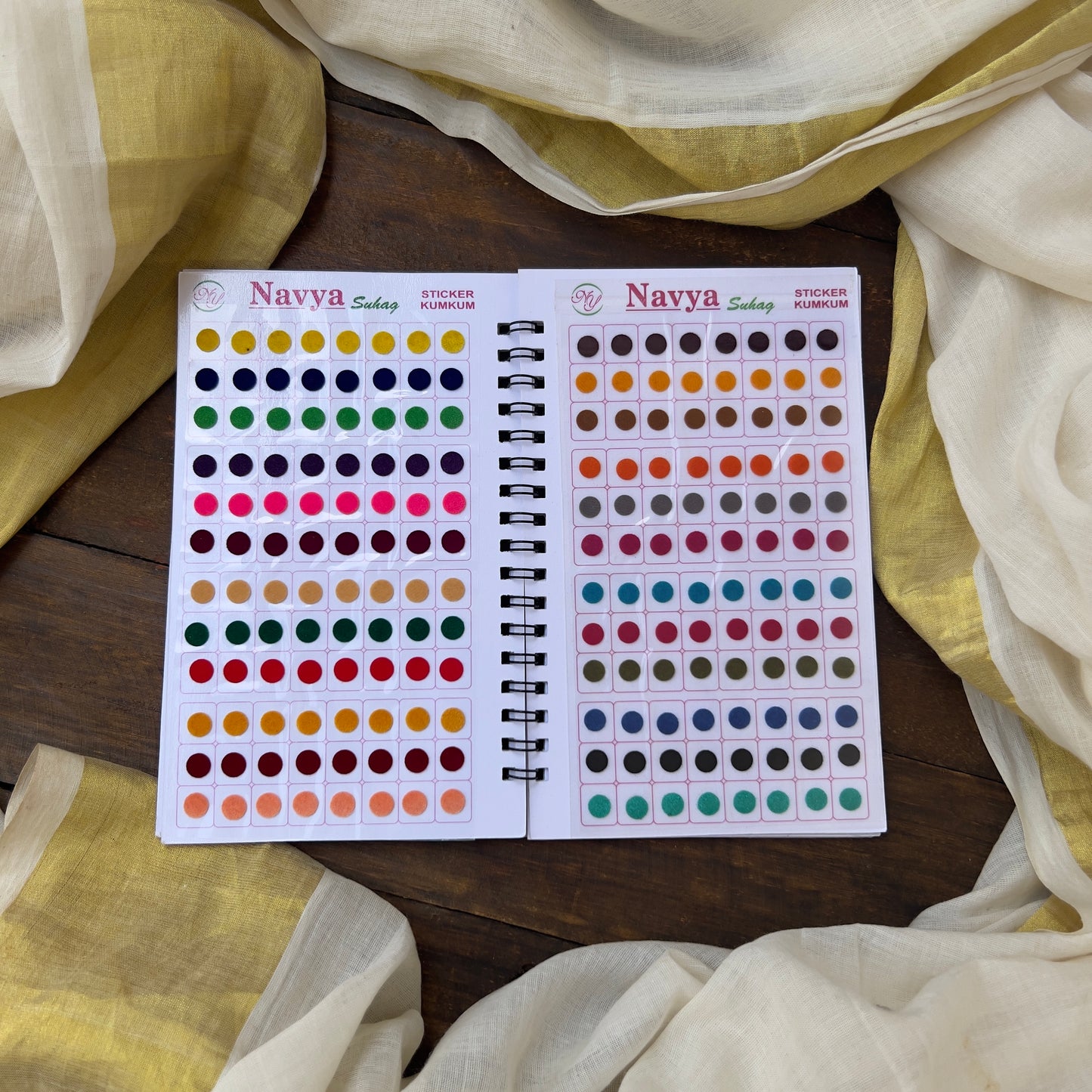 Colour Plain Round Big Bindi Book - Navya Suhag - BB026