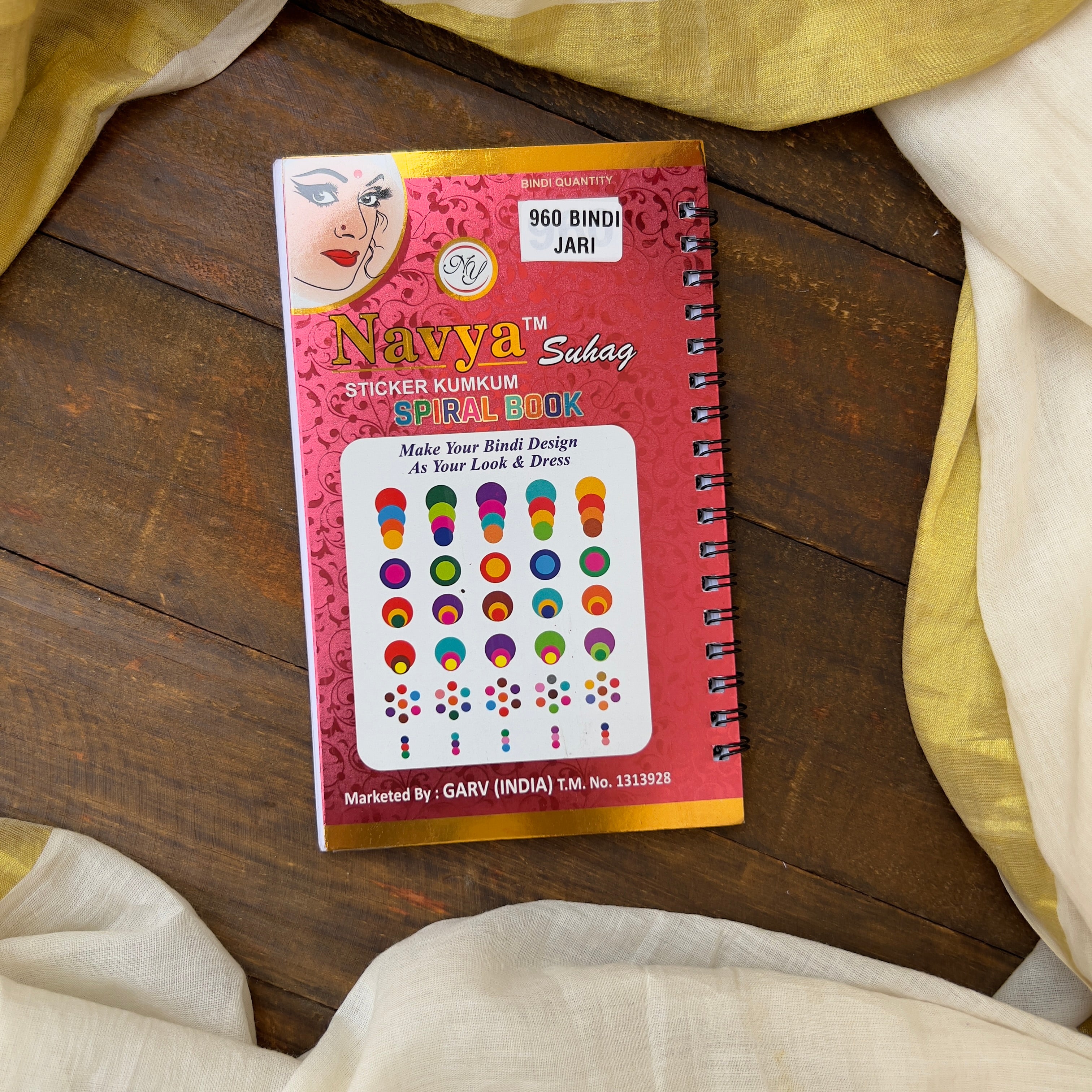 Colour Jari Round Bindi Book - Navya Suhag - BB018