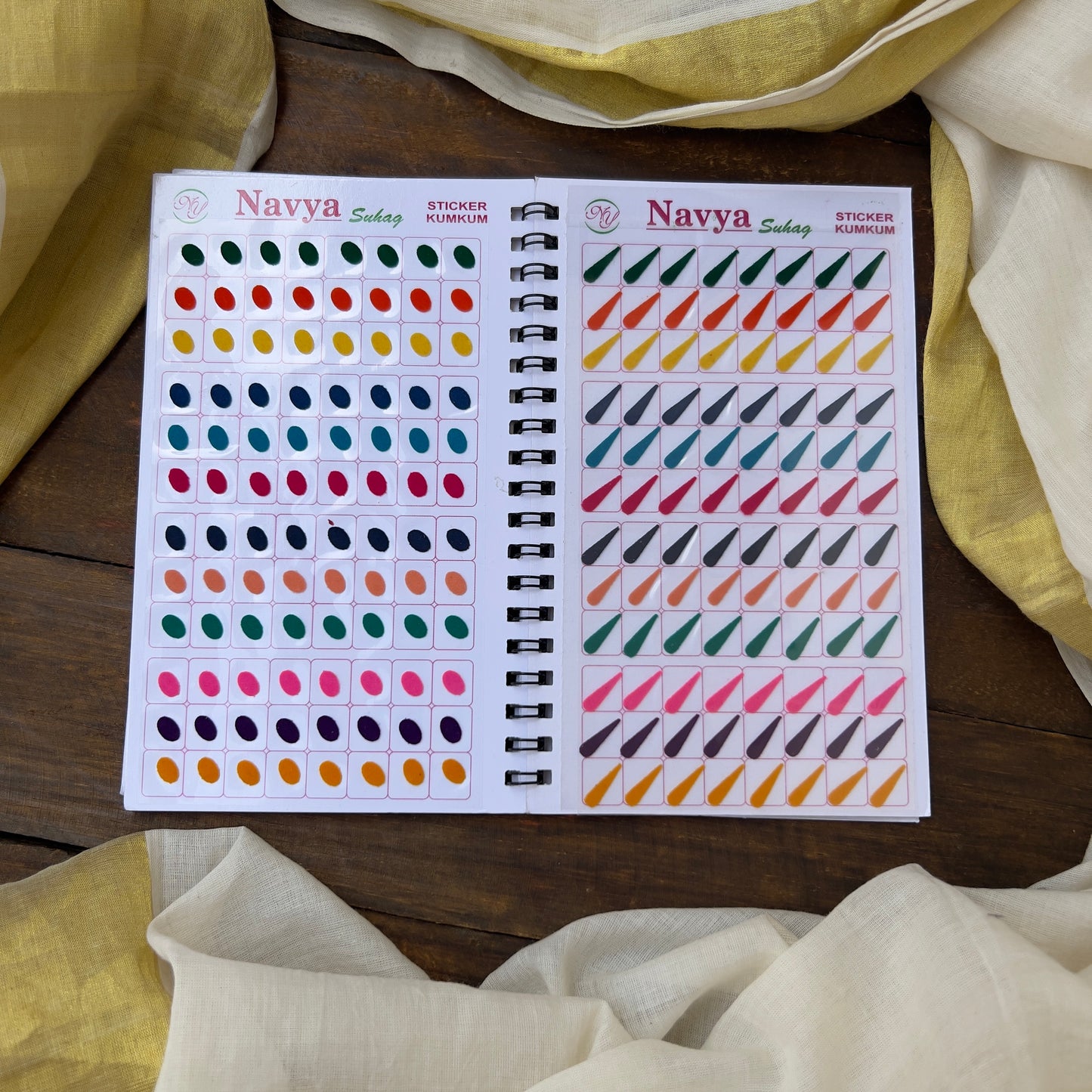 Colour Plain Mix Shapes Bindi Book - Navya Suhag