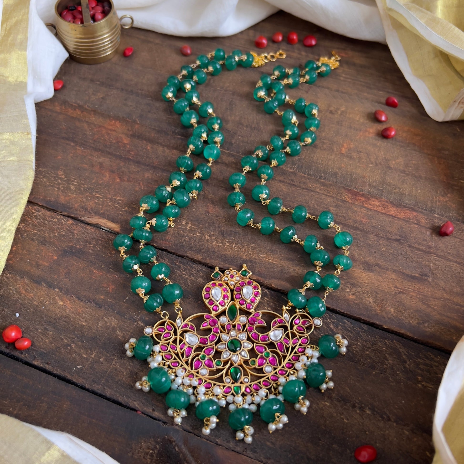 Lotus Peacock Chakra Jadau Kundan Choker Set