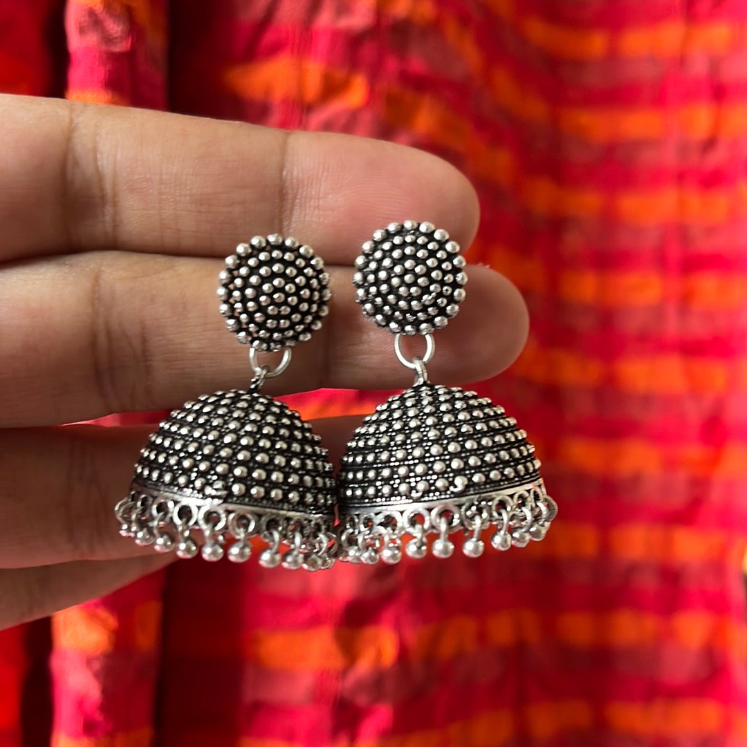 German Silver Chakri Jhumkas 004