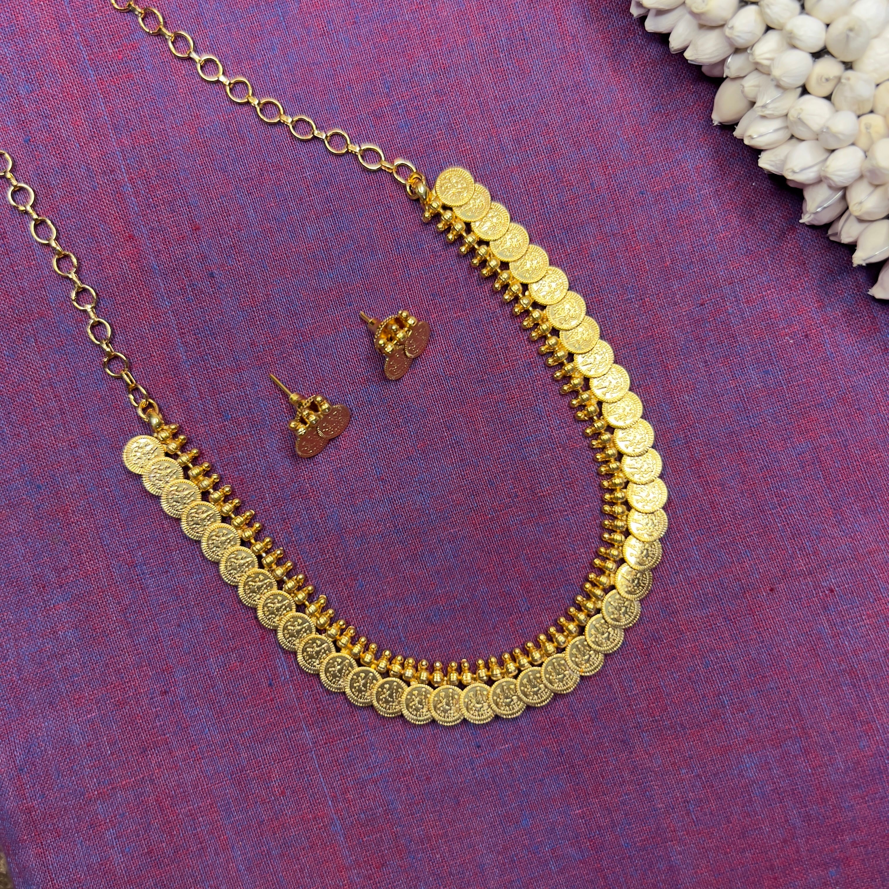 Micro Gold Polish Lakshmi Coin Necklace